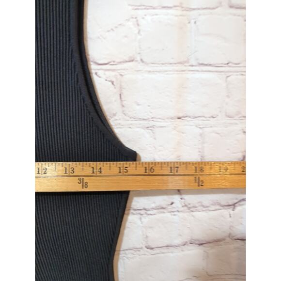 ALEXANDER WANG Black Ribbed Sweater Knit Sleeveless Top Size L Designer Women - Picture 7 of 16